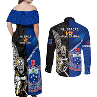 new-zealand-and-samoa-rugby-couples-matching-off-shoulder-maxi-dress-and-long-sleeve-button-shirts-all-black-tiki-fern-mix-manu-samoa-2023-world-cup