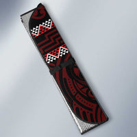 Kia Ora New Zealand Auto Sun Shade Maori Language Week Whero Taniko Motif - Polynesian Pride