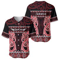 Kia Ora New Zealand Baseball Jersey Maori Language Week Whero Taniko Motif - Polynesian Pride