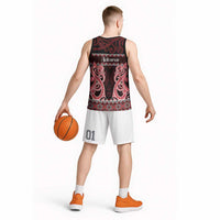 Kia Ora New Zealand Basketball Jersey Maori Language Week Whero Taniko Motif - Polynesian Pride