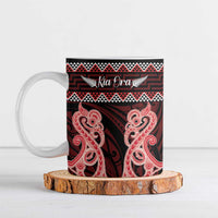 Kia Ora New Zealand Ceramic Mug Maori Language Week Whero Taniko Motif - Polynesian Pride