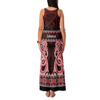 Kia Ora New Zealand Family Matching Tank Maxi Dress and Hawaiian Shirt Maori Language Week Whero Taniko Motif - Polynesian Pride