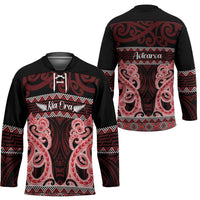 Kia Ora New Zealand Hockey Jersey Maori Language Week Whero Taniko Motif - Polynesian Pride