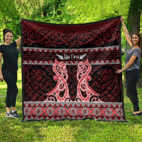 Kia Ora New Zealand Quilt Maori Language Week Whero Taniko Motif - Polynesian Pride