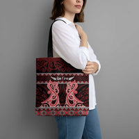 Kia Ora New Zealand Tote Bag Maori Language Week Whero Taniko Motif - Polynesian Pride