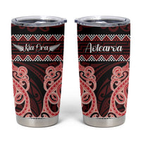 Kia Ora New Zealand Tumbler Cup Maori Language Week Whero Taniko Motif - Polynesian Pride
