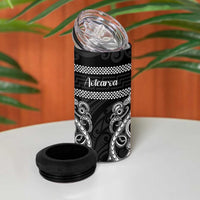 Kia Ora New Zealand 4 in 1 Can Cooler Tumbler Maori Language Week Pango Taniko Motif - Polynesian Pride