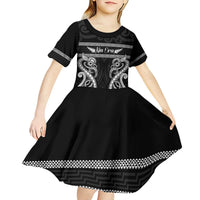 Kia Ora New Zealand Kid Short Sleeve Dress Maori Language Week Pango Taniko Motif LT14 - Polynesian Pride