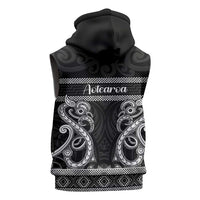 Kia Ora New Zealand Sleeveless Hoodie Maori Language Week Pango Taniko Motif - Polynesian Pride