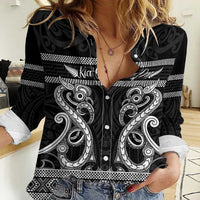 Kia Ora New Zealand Women Casual Shirt Maori Language Week Pango Taniko Motif - Polynesian Pride