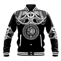 Kia Kaha Te Reo Maori New Zealand Baseball Jacket 50th Anniversary Ake Ake Ake - Polynesian Pride