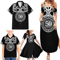 Kia Kaha Te Reo Maori New Zealand Family Matching Summer Maxi Dress and Hawaiian Shirt 50th Anniversary Ake Ake Ake - Polynesian Pride