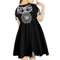 Kia Kaha Te Reo Maori New Zealand Kid Short Sleeve Dress 50th Anniversary Ake Ake Ake LT14 - Polynesian Pride