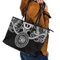 Kia Kaha Te Reo Maori New Zealand Leather Tote Bag 50th Anniversary Ake Ake Ake - Polynesian Pride