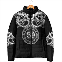 Kia Kaha Te Reo Maori New Zealand Padded Jacket 50th Anniversary Ake Ake Ake - Polynesian Pride