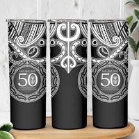 Kia Kaha Te Reo Maori New Zealand Skinny Tumbler 50th Anniversary Ake Ake Ake - Polynesian Pride