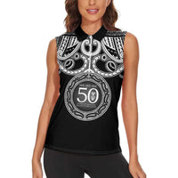 Kia Kaha Te Reo Maori New Zealand Women Sleeveless Polo Shirt 50th Anniversary Ake Ake Ake - Polynesian Pride