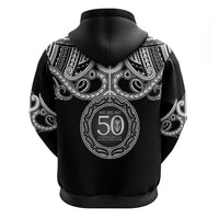 Kia Kaha Te Reo Maori New Zealand Zip Hoodie 50th Anniversary Ake Ake Ake - Polynesian Pride