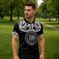 Kia Kaha Te Reo Maori New Zealand Zipper Polo Shirt 50th Anniversary Ake Ake Ake - Polynesian Pride