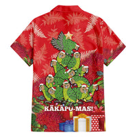 Kakapo New Zealand Christmas Family Matching Summer Maxi Dress and Hawaiian Shirt Meri Kirihimete Pohutukawa - Red Color LT14 - Polynesian Pride