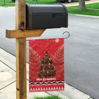 Kiwi New Zealand Christmas Garden Flag Meri Kirihimete Silver Fern - Red Color