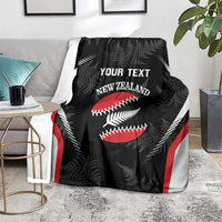 Custom New Zealand Silver Fern Softball Blanket Go Aotearoa