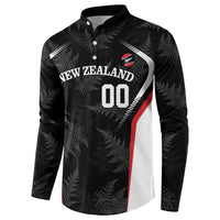 Custom New Zealand Silver Fern Softball Button Sweatshirt Go Aotearoa LT14 - Polynesian Pride