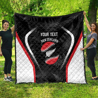Custom New Zealand Silver Fern Softball Quilt Go Aotearoa