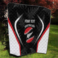 Custom New Zealand Silver Fern Softball Quilt Go Aotearoa