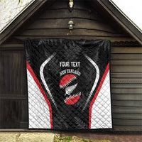 Custom New Zealand Silver Fern Softball Quilt Go Aotearoa