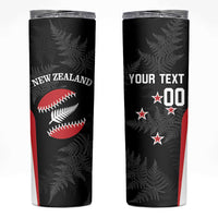 Personalised New Zealand Silver Fern Softball Skinny Tumbler Go Aotearoa LT14