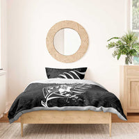 Custom Aotearoa Ice Hockey Bedding Set NZ Tiki Mascot - Maori Pattern