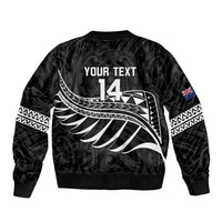 Custom Aotearoa Ice Hockey Bomber Jacket NZ Tiki Mascot - Maori Pattern