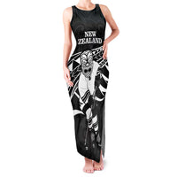 Custom Aotearoa Ice Hockey Family Matching Tank Maxi Dress and Hawaiian Shirt NZ Tiki Mascot - Maori Pattern