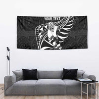 Custom Aotearoa Ice Hockey Tapestry NZ Tiki Mascot - Maori Pattern