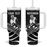 Personalised Aotearoa Ice Hockey Tumbler With Handle NZ Tiki Mascot - Maori Pattern LT14