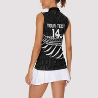 Custom Aotearoa Ice Hockey Women Sleeveless Polo Shirt NZ Tiki Mascot - Maori Pattern