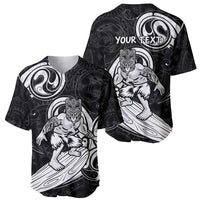 Personalised New Zealand Surfing Baseball Jersey Aotearoa Maori Tiki Haka LT14 - Polynesian Pride