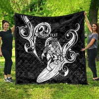Personalised New Zealand Surfing Quilt Aotearoa Maori Tiki Haka