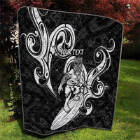 Personalised New Zealand Surfing Quilt Aotearoa Maori Tiki Haka