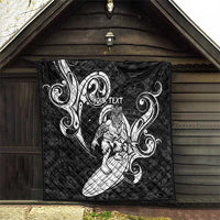 Personalised New Zealand Surfing Quilt Aotearoa Maori Tiki Haka