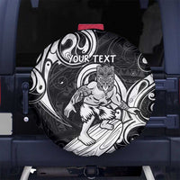 Personalised New Zealand Surfing Spare Tire Cover Aotearoa Maori Tiki Haka