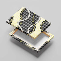 Black Palaka Hawaii Canvas Wall Art Kukui Nut Pikake Lei Hawaiian Tapa Pattern - Polynesian Pride