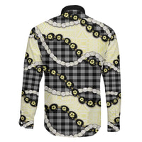 Black Palaka Hawaii Family Matching Short Sleeve Bodycon Dress and Hawaiian Shirt Kukui Nut Pikake Lei Hawaiian Tapa Pattern LT14 - Polynesian Pride