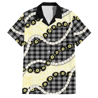 Black Palaka Hawaii Family Matching Summer Maxi Dress and Hawaiian Shirt Kukui Nut Pikake Lei Hawaiian Tapa Pattern - Polynesian Pride