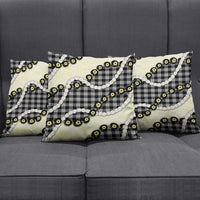 Black Palaka Hawaii Pillow Cover Kukui Nut Pikake Lei Hawaiian Tapa Pattern - Polynesian Pride