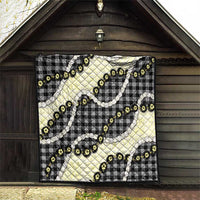 Black Palaka Hawaii Quilt Kukui Nut Pikake Lei Hawaiian Tapa Pattern - Polynesian Pride