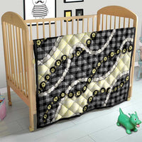 Black Palaka Hawaii Quilt Kukui Nut Pikake Lei Hawaiian Tapa Pattern - Polynesian Pride