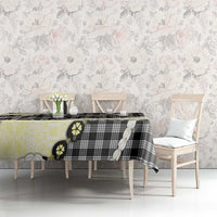 Black Palaka Hawaii Tablecloth Kukui Nut Pikake Lei Hawaiian Tapa Pattern - Polynesian Pride