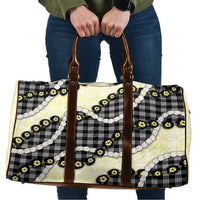 Black Palaka Hawaii Travel Bag Kukui Nut Pikake Lei Hawaiian Tapa Pattern - Polynesian Pride